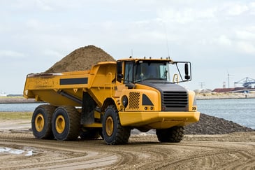 dump truck on site at a construction job