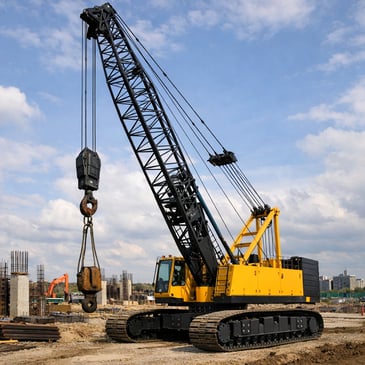 yellow crawler crane on a gold coast construction site