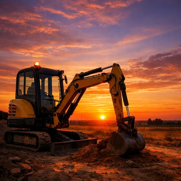 excavator in a construction site