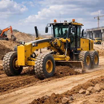 motor grader on a construction site Australia