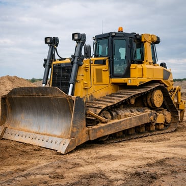 yellow tracked dozer on a Toowoomba construction site 
