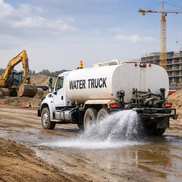 water cart on a geelong construction site 