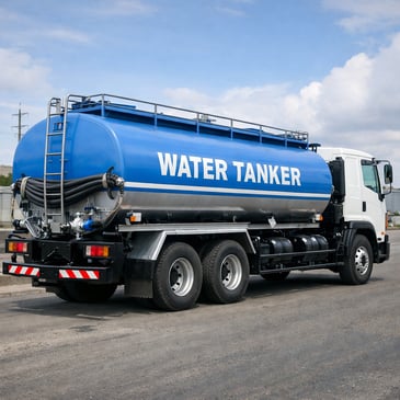 large blue water tanker 