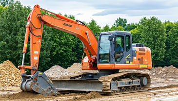 orange excavator newcastle