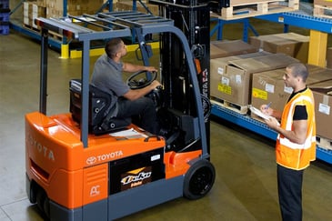 orange forklift on a Sydney construction project warehouse