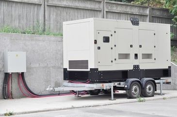 white generator on residential site 