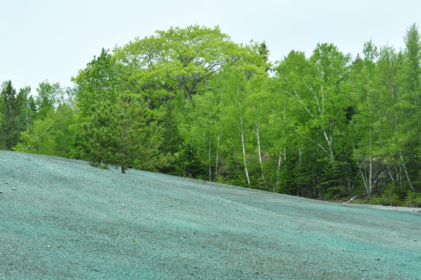 Hydroseeding on a hill side