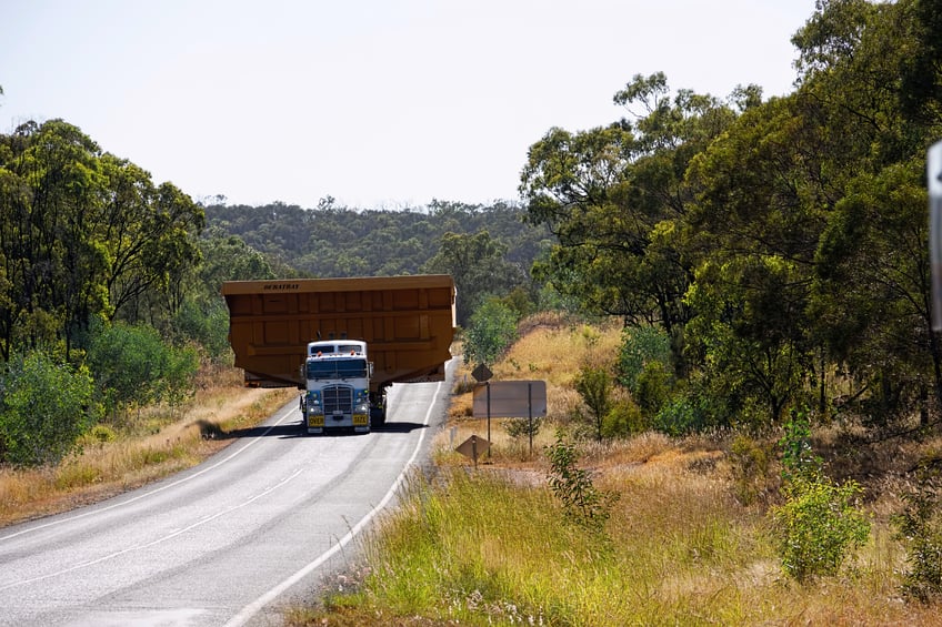 Coal dumping truck on Peak Downs highway