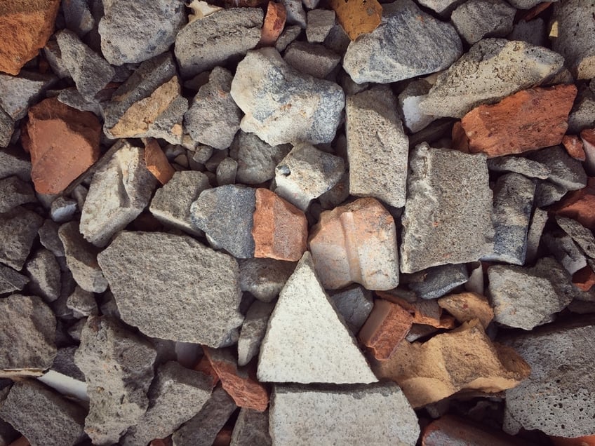 Large crushed recycled concrete