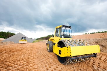 Padfoot roller compacting road base on a rural victoria civil project.