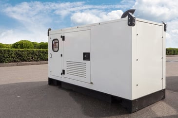Silenced diesel generator at a Sydney construction site
