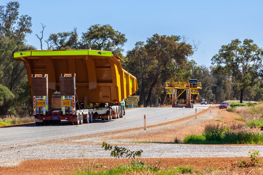 Mining equipment on trailer